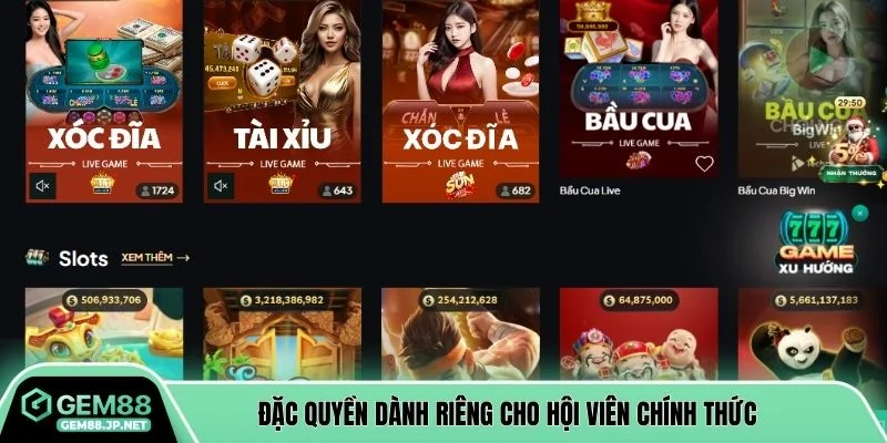 Đặc quyền dành riêng cho hội viên chính thức
